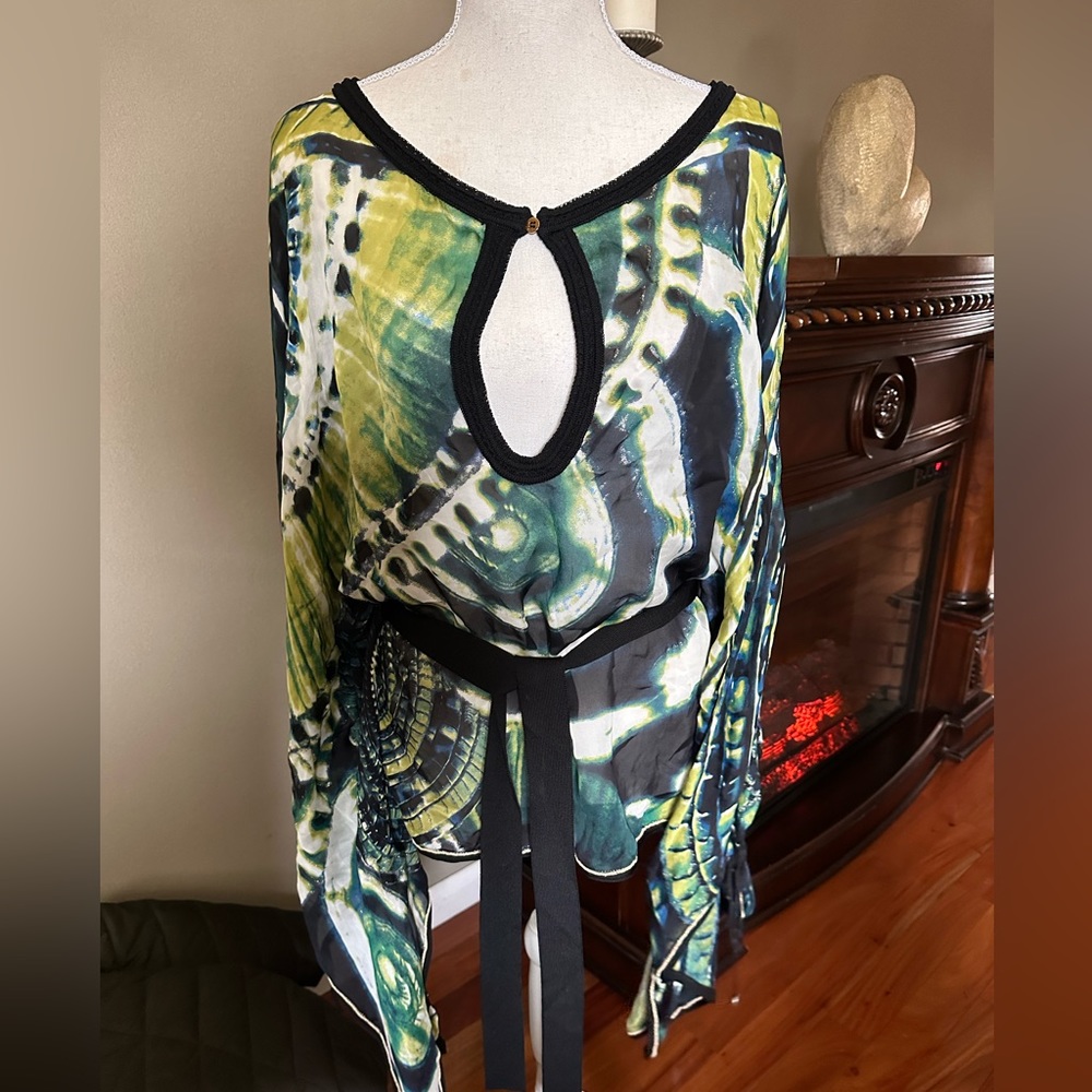 Roberto Cavalli silk butterfly blouse size 42